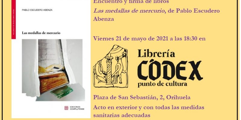 Librería Códex de Orihuela organiza un encuentro con el escritor Pablo Escudero