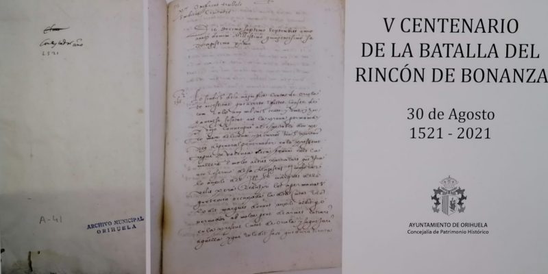 Orihuela conmemorará el V Centenario de la Batalla del Rincón de Bonanza