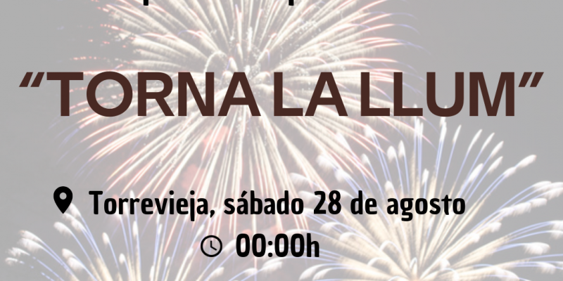 Torrevieja acoge el sábado el disparo de un gran castillo de fuegos artificiales