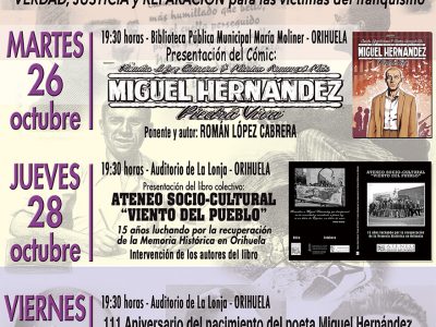 Román López Cabrera presenta en Orihuela su cómic 'Miguel Hernández, Piedra Viva'