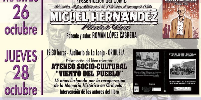 Román López Cabrera presenta en Orihuela su cómic 'Miguel Hernández, Piedra Viva'