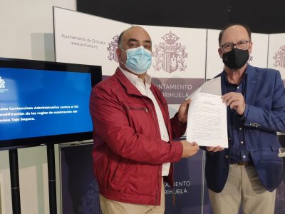 Orihuela interpone un recurso contra la modificación del Trasvase Tajo-Segura