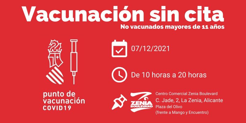 Organizan una vacunación masiva en el CC Zenia Boulevard