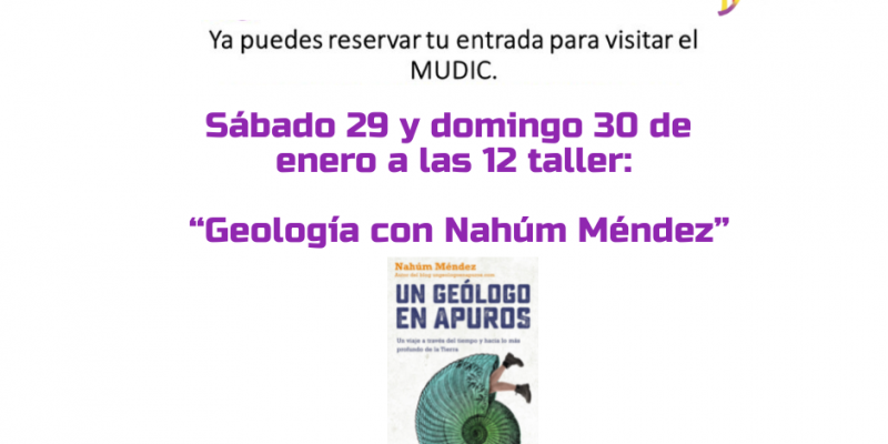 El geólogo y divulgador científico Nahum Méndez imparte un taller en el MUDIC