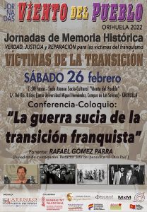 Organizan una conferencia de Memoria Histórica en Orihuela