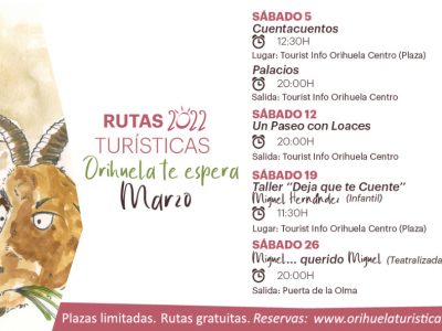 Miguel Hernández protagoniza las rutas turísticas de marzo en Orihuela