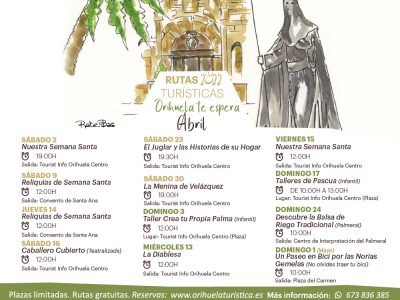 Orihuela presenta sus rutas turísticas de abril con la Semana Santa de protagonista