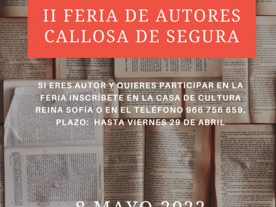 Callosa fomenta la lectura con la II Feria de Autores