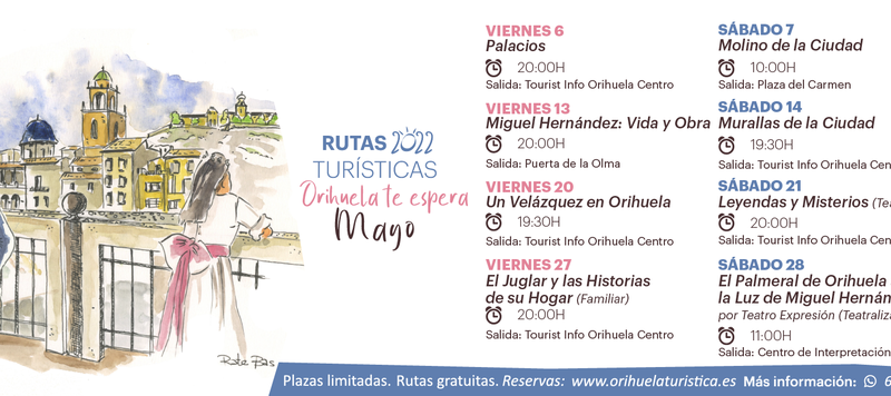 Orihuela presenta sus rutas turísticas del mes de mayo