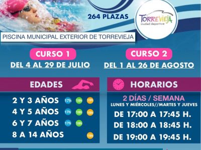 Torrevieja abre el plazo de inscripción para los Cursos de Verano de Natación