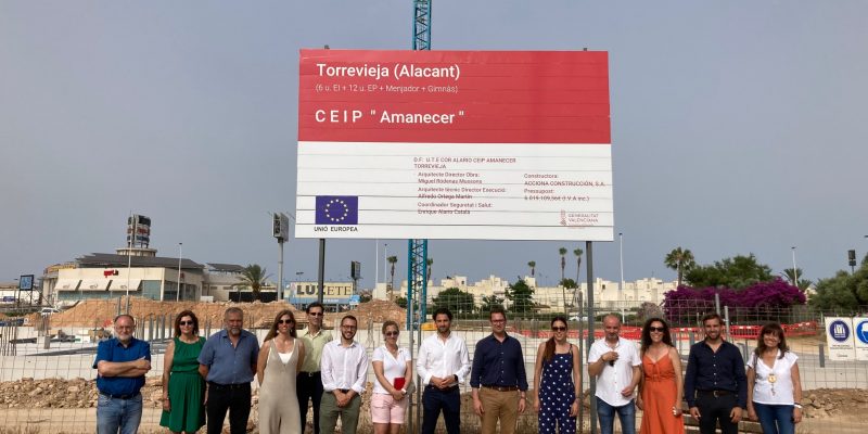 Las obras del colegio Amanecer de Torrevieja cumplirá sus plazos previstos