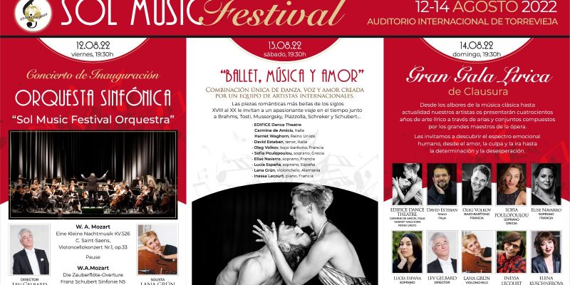 El III Festival 'Sol Music Festival Torrevieja' tendrá lugar del 12 al 14 de agosto