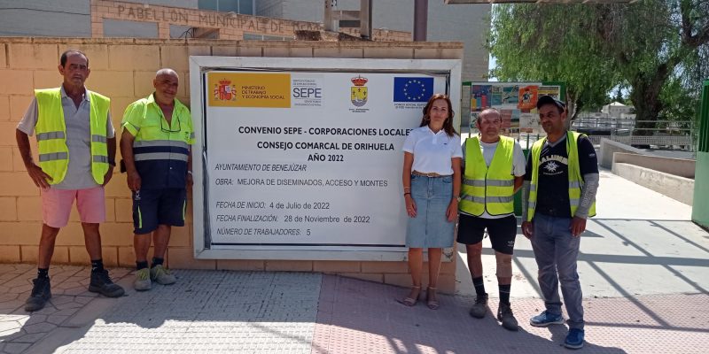 Benejúzar contrata a cinco peones agrícolas gracias a un convenio con el SEPE