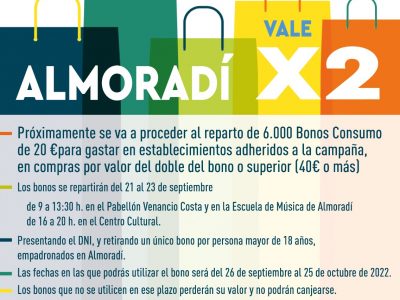 La campaña 'Almoradí vale x2' fomenta el consumo en el comercio local