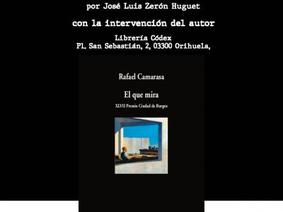 El poeta Rafael Camarasa presenta su nuevo libro en Orihuela