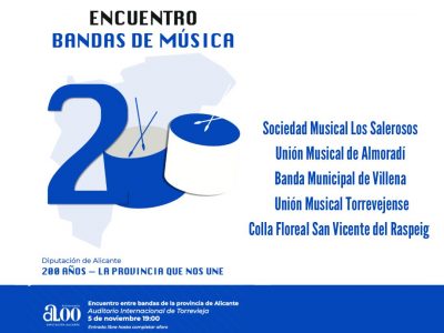 Torrevieja acoge un encuentro de bandas por el 200 Aniversario de Diputación