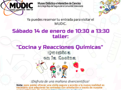 El MUDIC organiza un taller de Cocina y Reacciones Químicas