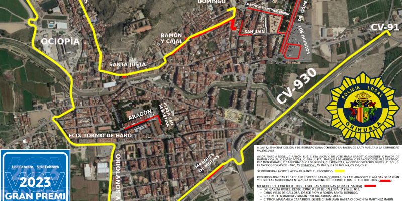 Orihuela restringe el estacionamiento en calles por la Vuelta Ciclista