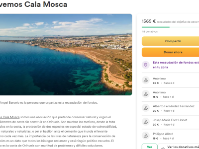 'Salvemos Cala Mosca' busca financiación para la defensa jurídica por un proyecto urbanístico