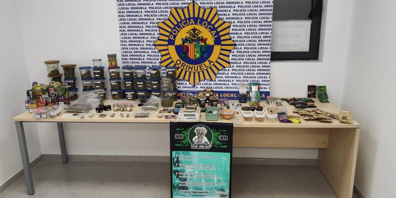 La Policía Local de Orihuela se incauta de 1,5 kilos de marihuana y 400 gramos de hachís