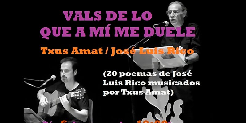 El músico Txus Amat y el poeta José Luis Rico ofrecerán un recital de poesía en Orihuela