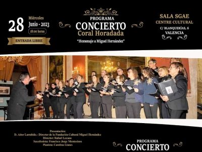 La Coral Horadada prepara su próximo concierto en Valencia con obras compuestas por su director Rafael Lozano, dedicadas a Miguel Hernández