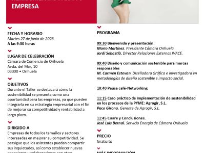 Cámara Orihuela organiza un taller para la mejora de la sostenibilidad en empresas