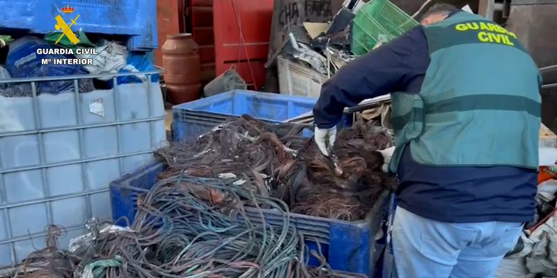 Desmantelado un grupo delictivo que sustraía cableado de cobre en Murcia, Alicante y Albacete