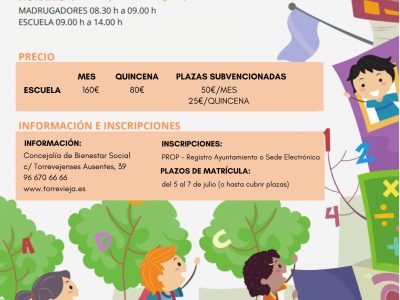 La Escuela Municipal de Verano en Torrevieja abre el plazo de inscripción