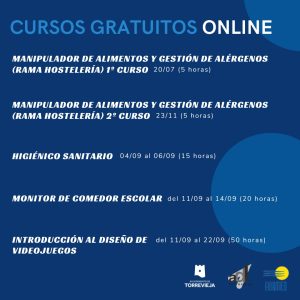 La ADL de Torrevieja oferta 11 cursos gratuitos online