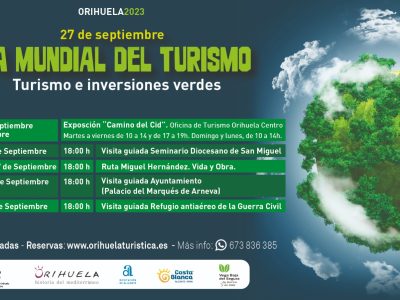 Orihuela apuesta por rutas y visitas especiales para el Día Mundial del Turismo