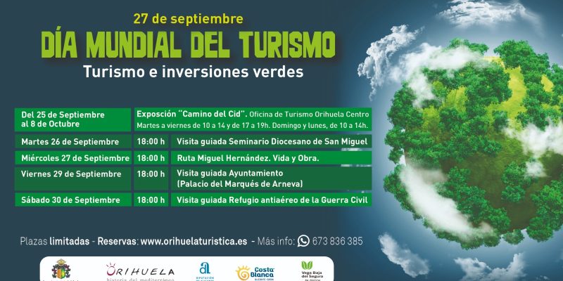 Orihuela apuesta por rutas y visitas especiales para el Día Mundial del Turismo
