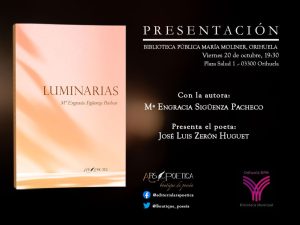 Orihuela acoge la presentación del poemario 'Luminarias' de Mª Engracia Sigüenza