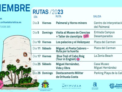 Orihuela da a conocer las rutas turísticas de noviembre