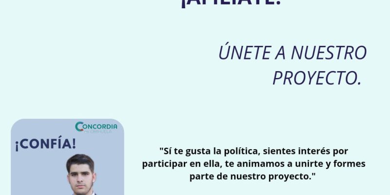 Concordia en Orihuela inicia una campaña de afiliación