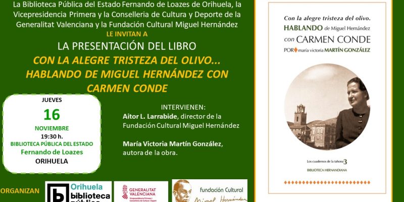 Orihuela acoge la presentación del nuevo ligro de María Victoria Martín