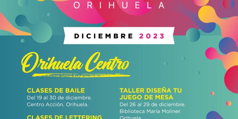 La concejalía de Juventud de Orihuela organiza un programa de actos de Navidad