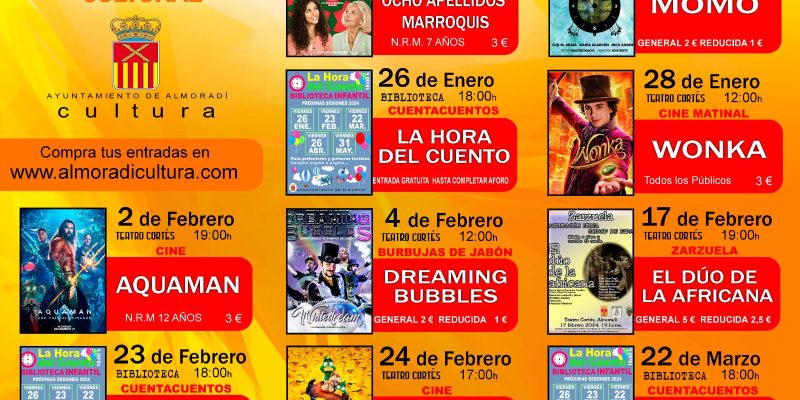 Almoradí presenta su programación cultural de enero a marzo