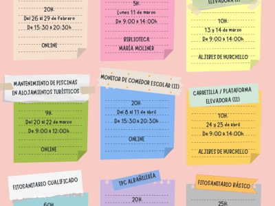 La AEDL de Orihuela organiza nueve cursos de formación para desempleados