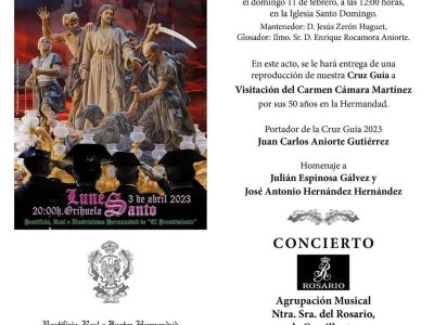 La Hermandad de El Prendimiento de Orihuela presenta su Cartel de Lunes Santo