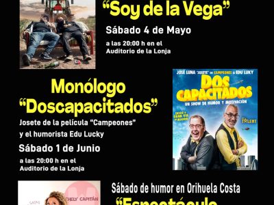 Orihuela presenta "Sábados de Risa" con monólogos en la ciudad y la costa