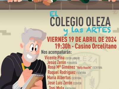 Con motivo del cincuenta aniversario del Colegio Oleza, y enmarcado dentro de la programación de actos a celebrar durante el presente año, el próximo 19 de abril, tendrá lugar el segundo de los encuentros programados para esta ocasión, titulado “el Colegio Oleza y las artes”, tras el éxito del primero organizado hace unas semanas dedicado al deporte.