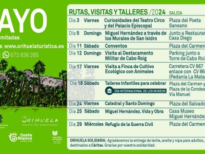 Orihuela pone en marcha sus rutas turísticas para el mes de mayo