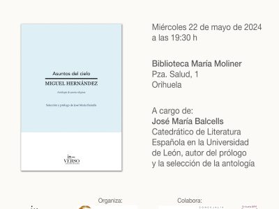 Presentan en Orihuela una nueva edición de poesía religiosa de Miguel Hernández