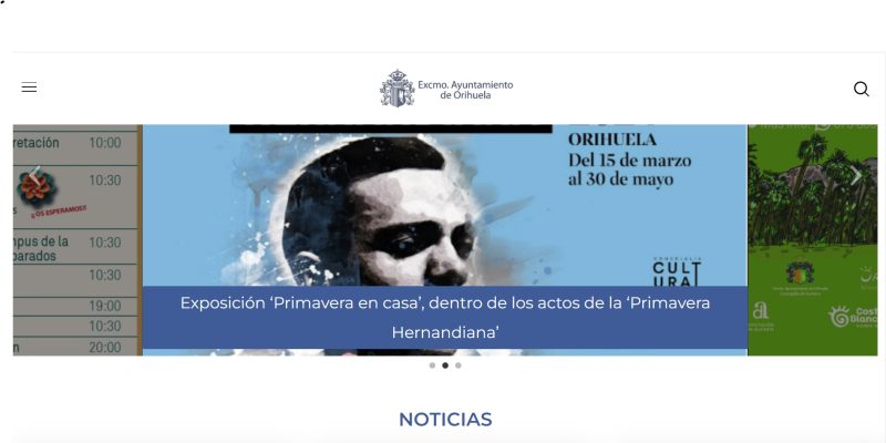 El Ayuntamiento de Orihuela estrena nueva página web