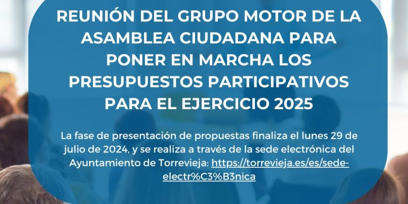 Torrevieja reúne al grupo motor de la Asamblea Ciudadana para poner en marcha los presupuestos participativos