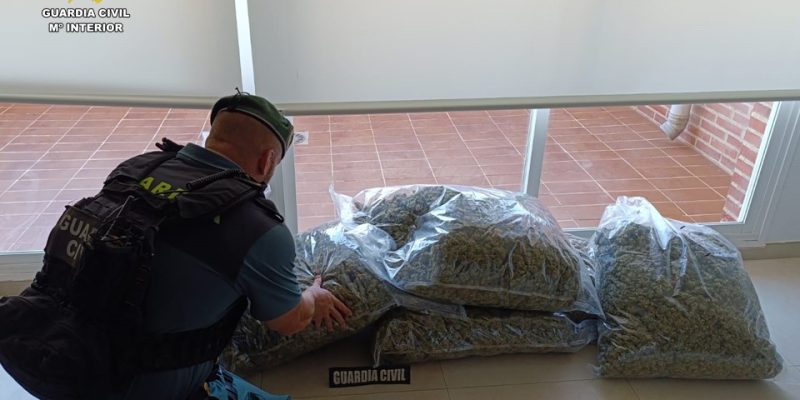 La Guardia Civil detiene a un hombre que transportaba 27 kilogramos de marihuana en su coche. Fue identificado durante un control preventivo de seguridad ciudadana que realizaban los agentes en las inmediaciones de Orihuela Costa