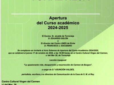 La periodista Asunción Valdés inaugurará el curso del aula UNED de Torrevieja