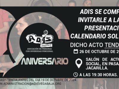 ADIS presenta su XX Calendario Solidario de 2025 en el Centro Social de Jacarilla
