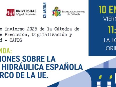 Orihuela acogerá una mesa redonda con reflexiones sobre la política hidráulica